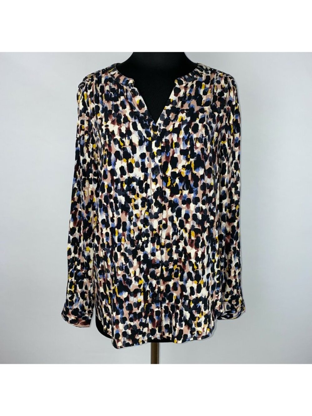 Beachlunchlounge Collection Button Up Shirt Womens S Tunic Spotted Abstract